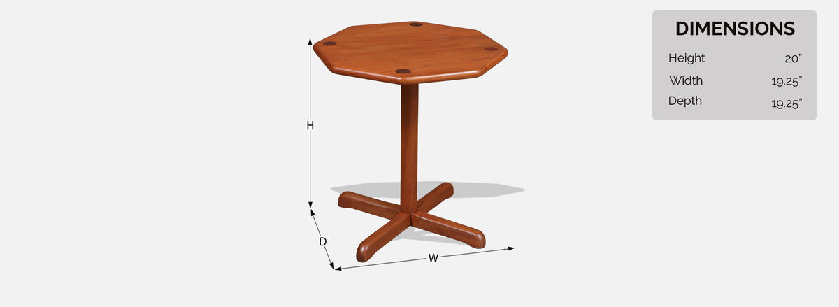 Danish Modern Pedestal Teak Side Table by B&M