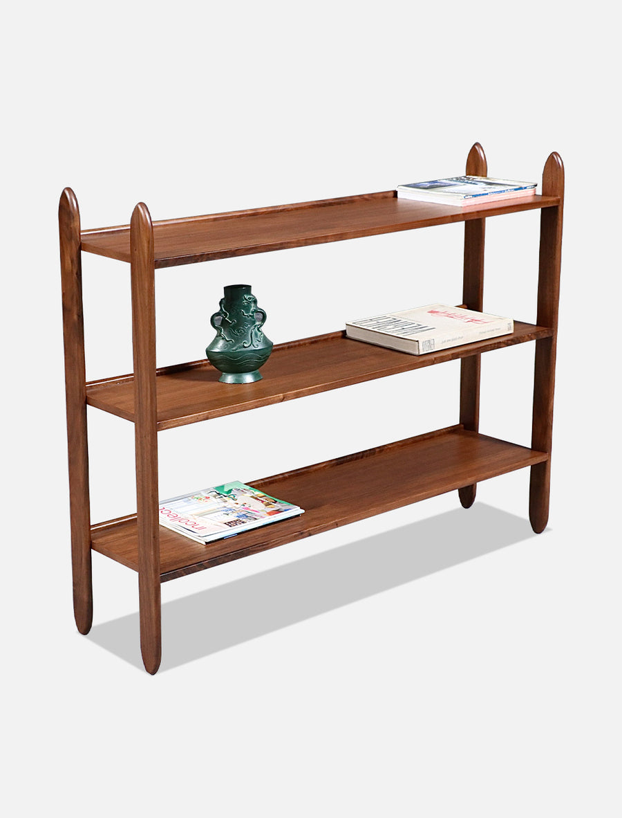 Custom Made Floating Walnut Bookshelf by Danish Modern LA
