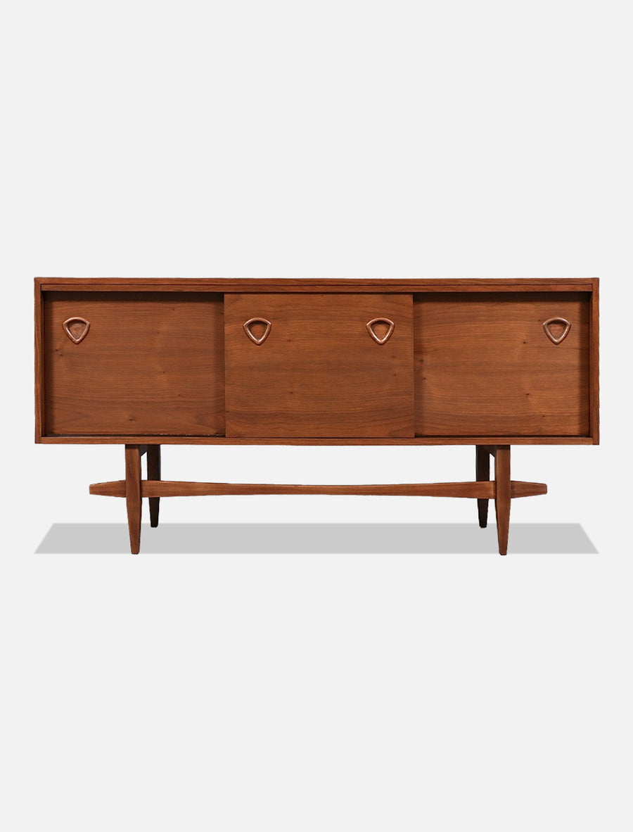 Mid Century Modern Floating Style Walnut Credenza