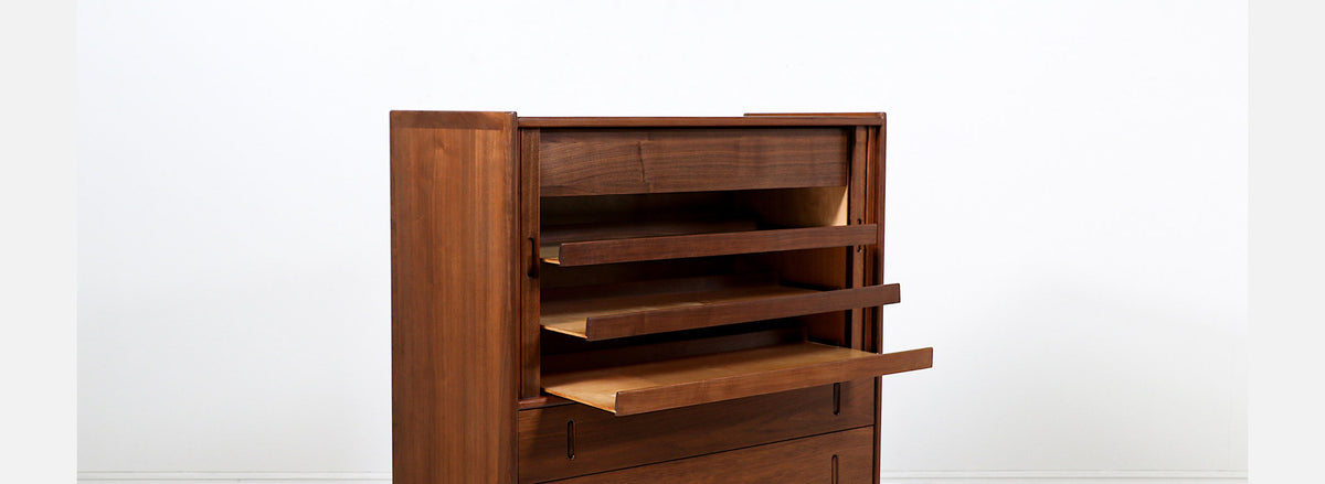 Richard Thompson Walnut Tambour-Door Chest for Glenn of California