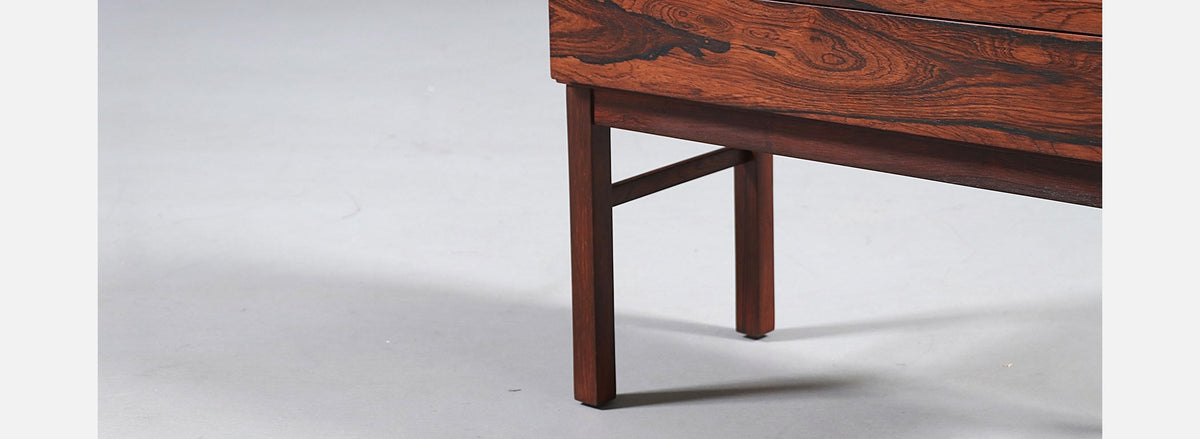 Danish Modern 3-Drawer Rosewood Night Stands