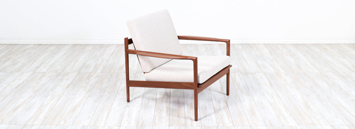 Ib Kofod-Larsen Walnut Lounge Chair for Selig
