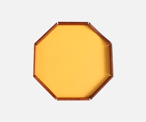 Danish Modern Octagonal Teak & Reversible Color Tray