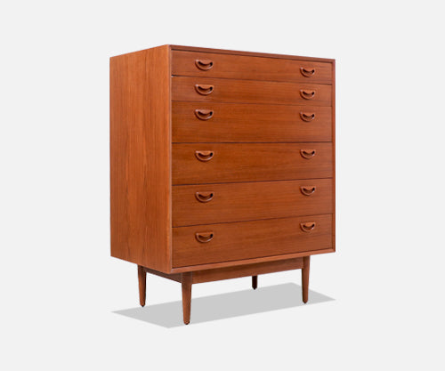 Danish Modern Teak Chest of Drawers Dresser