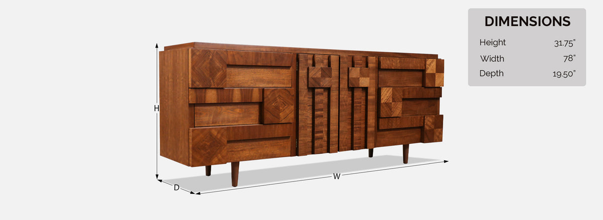 Mid-Century "Staccato" Brutalist Dresser by Lane