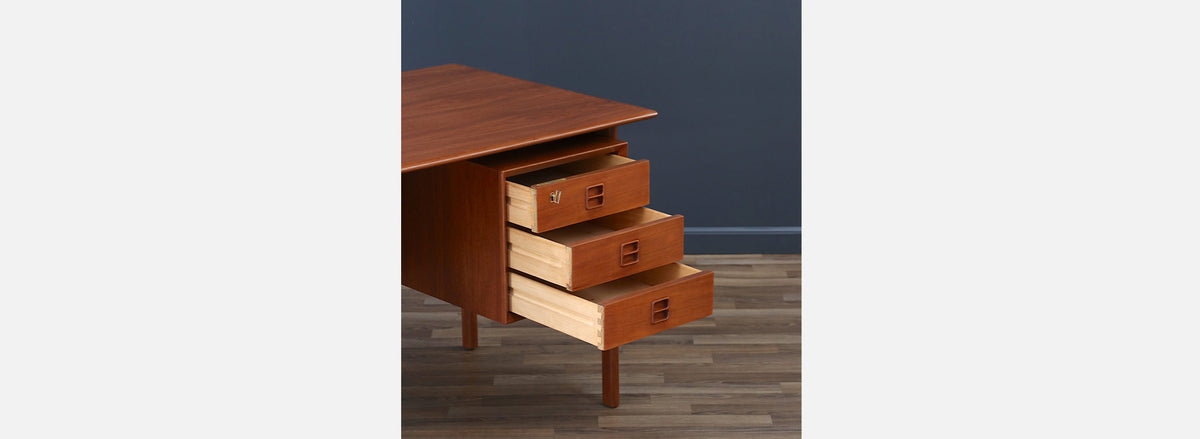 Erik Brouer Executive Desk with Bookcase for Brouer Møbelfabrik