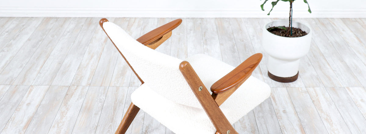 Danish Modern Sculpted Oak & Teak Arm Chair by Arne-Hovmand Olsen