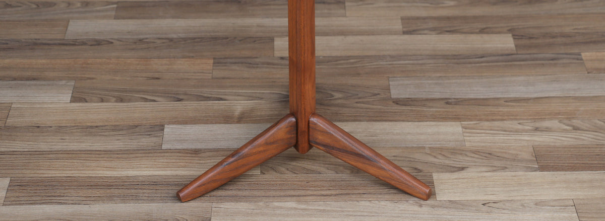 Mid-Century Modern Sculpted Walnut Tripod Side Table