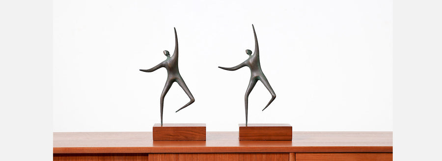 Mid-Century Modern Dancing Abstract Bronze Figures by Curtis Jere 