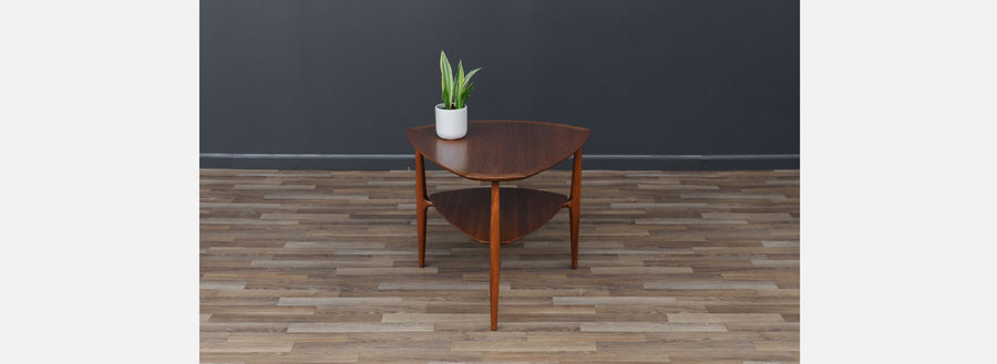 Mid-Century Modern Two-Tier Tri-Leg Side Table by Henredon 