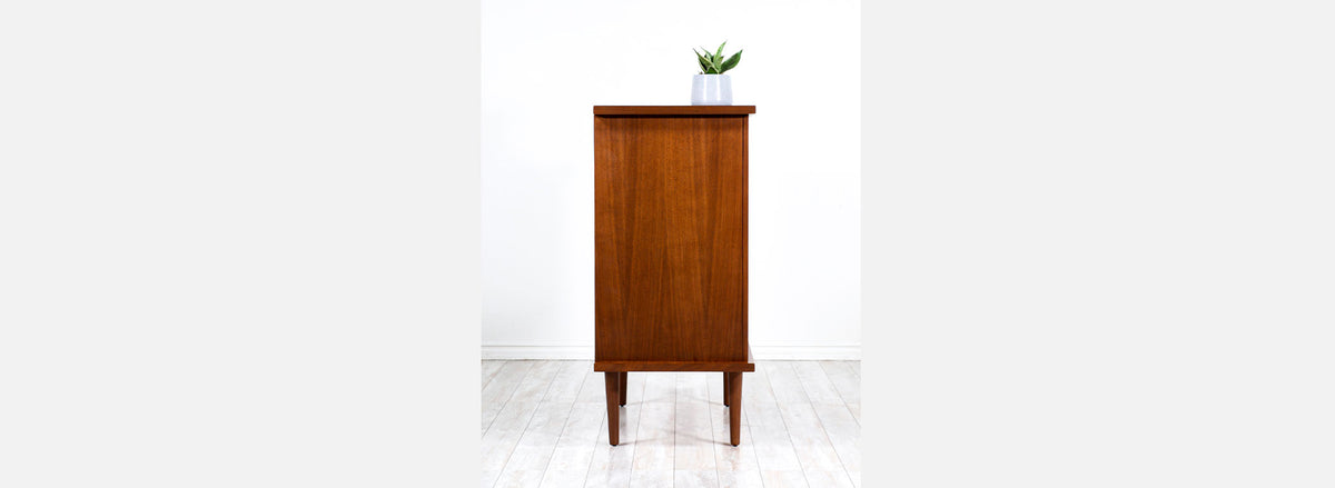 American of Martinsville Sculpted Walnut Highboy