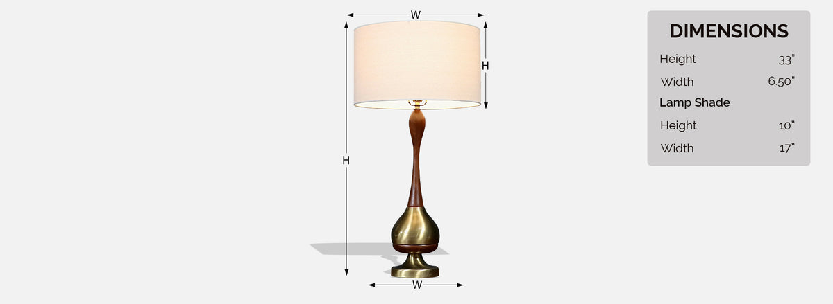 Tony Paul Sculpted Brass & Walnut Table Lamp by Westwood Industries