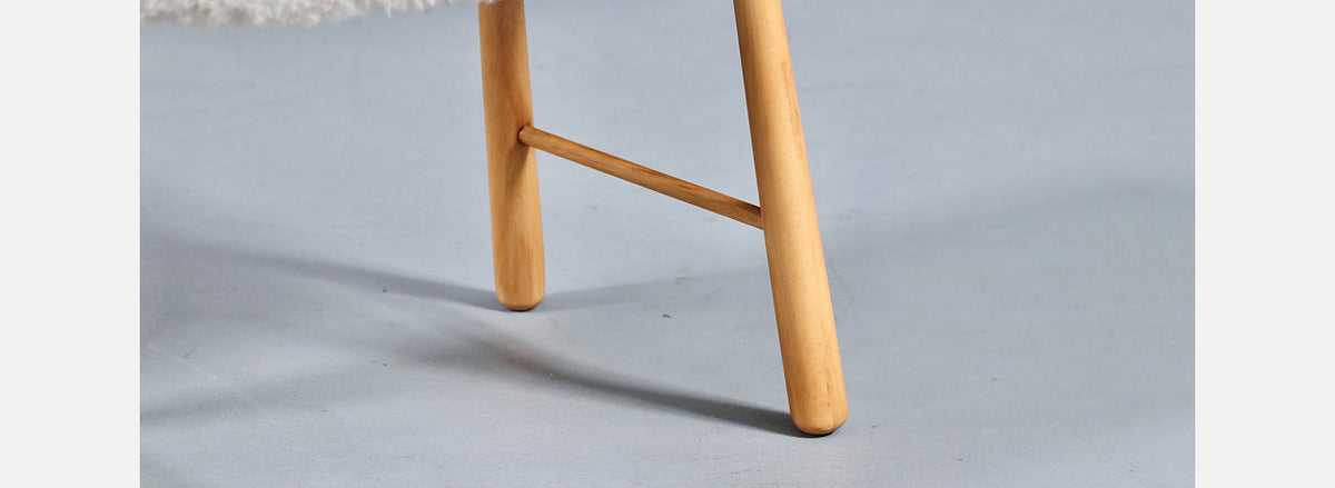 Scandinavian Modern Sheepskin Stool 