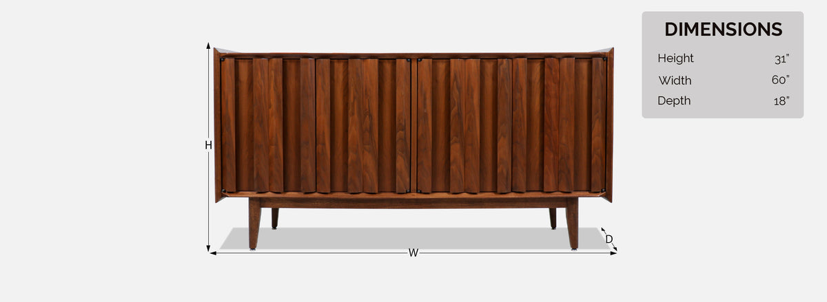 Mid-Century Modern "First Edition" Walnut Credenza by Lane