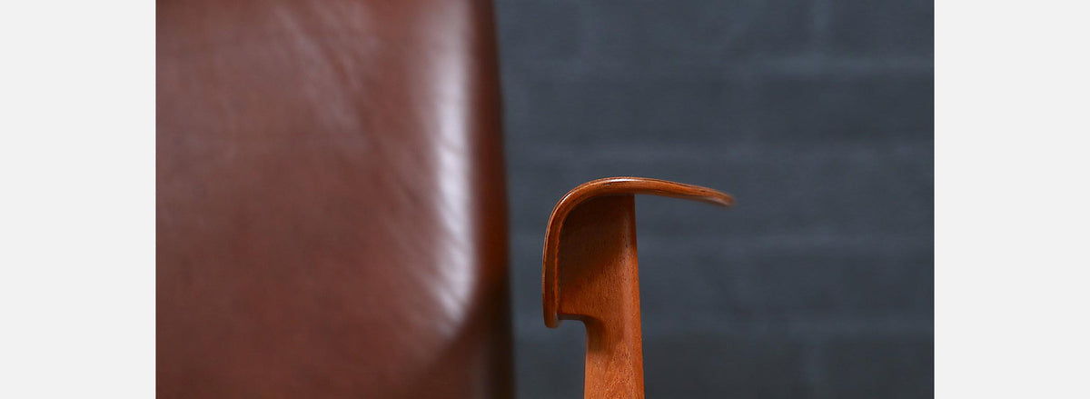 Finn Juhl Model BO-118 Cognac Leather & Teak Lounge Chair