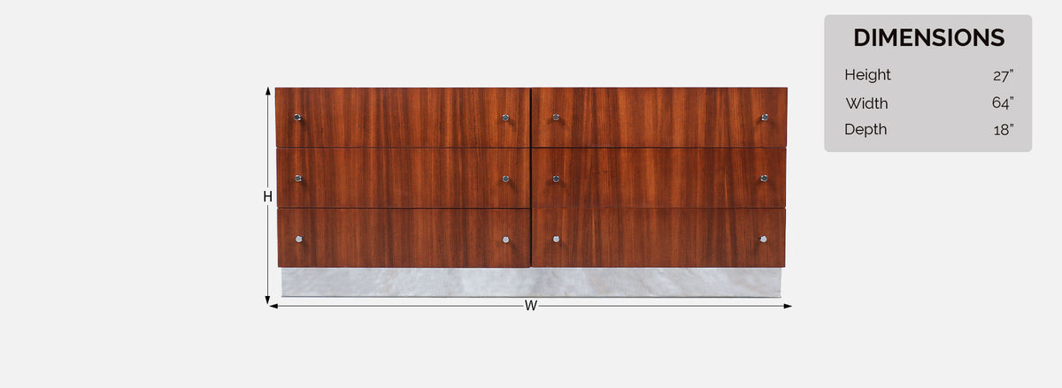 Milo Baughman Rosewood & Chrome Dresser for Thayer Coggin