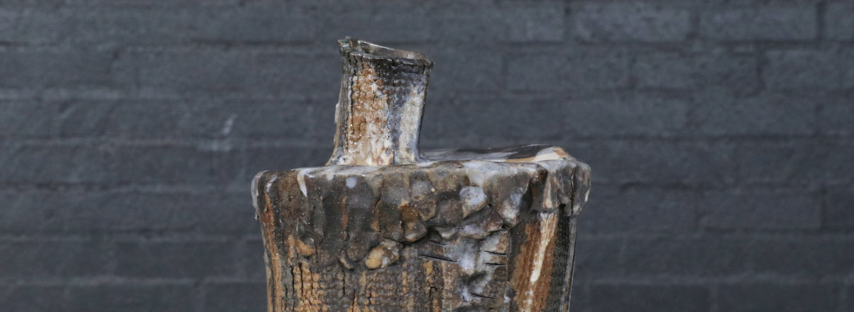 Vintage Brutalist Glaze Ceramic Pottery Sculpture, Signed DeVoe