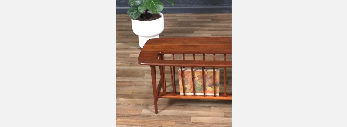 Arthur Umanoff Spindle Coffee Table w/ Magazine Shelf