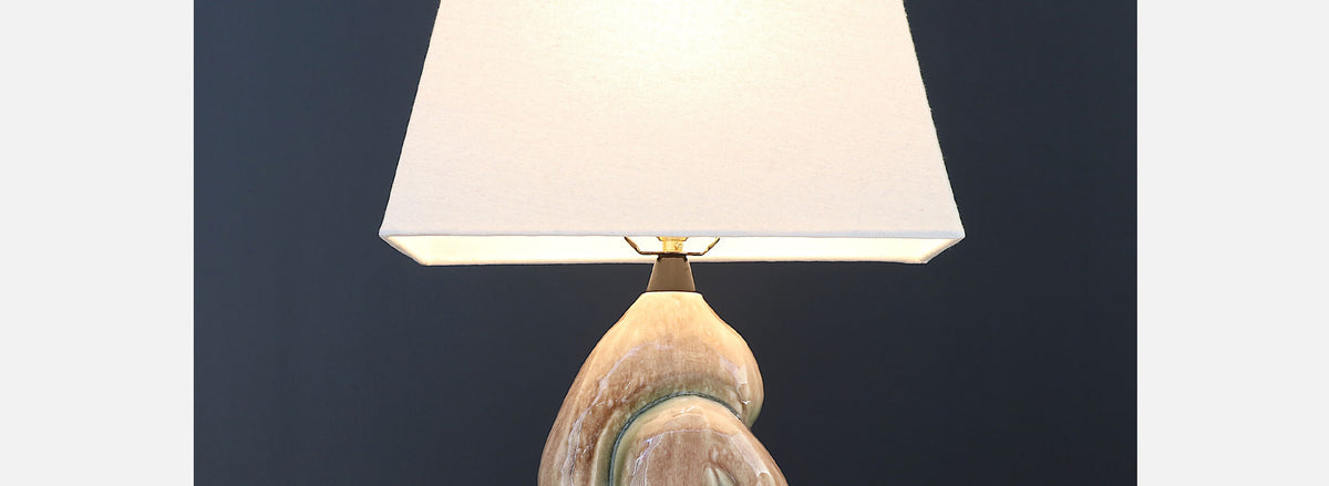 Yasha Heifetz Ceramic Nautilus Shell Table Lamps