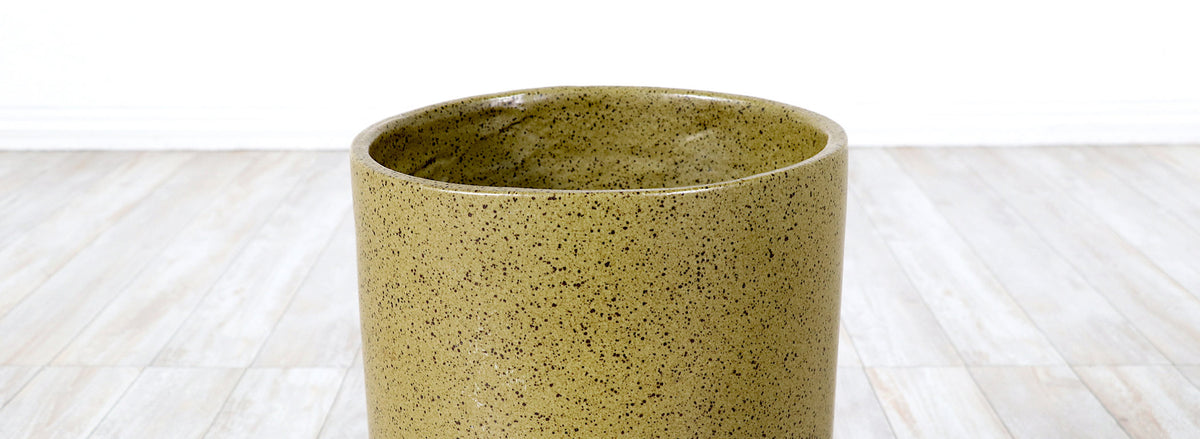 California Modern Pro Artisan Olive Green Stoneware Planter by David Cressey