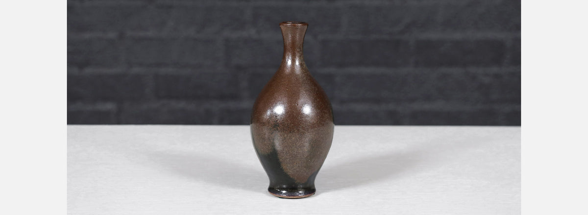 Robert Maxwell Studio Ceramic Vase w/ Brown Glaze