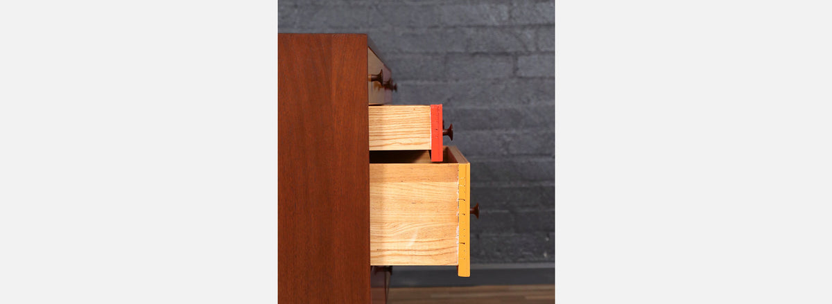 Milo Baughman Multi-Color Lacquered Dresser for Glenn of California. 