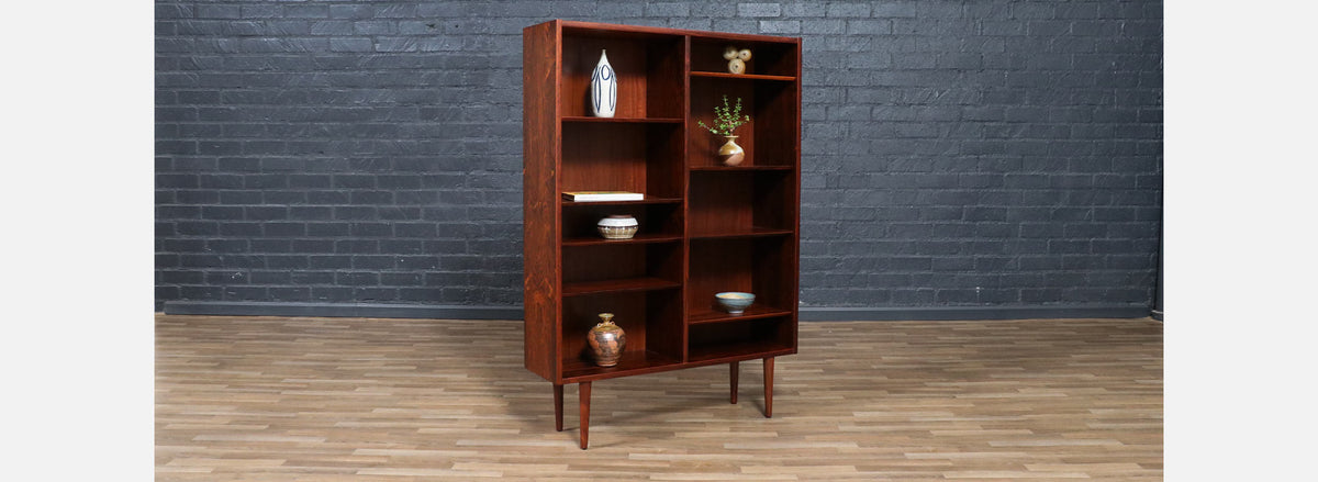 Danish Modern Brazilian Rosewood Bookshelf by Carlo Jensen