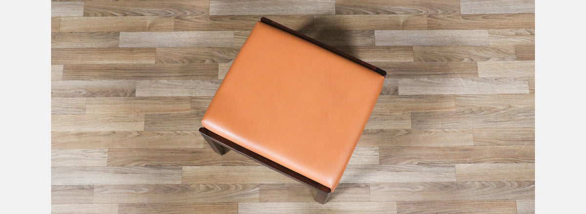 Danish Modern Rosewood & Leather Stool
