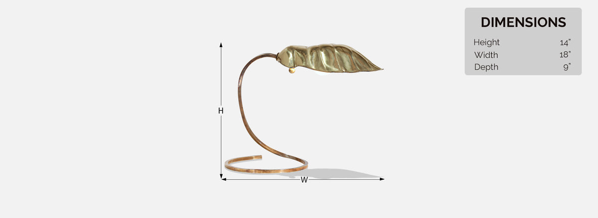 Mid-Century Modern Brass Leaf Table Lamp by Chapman