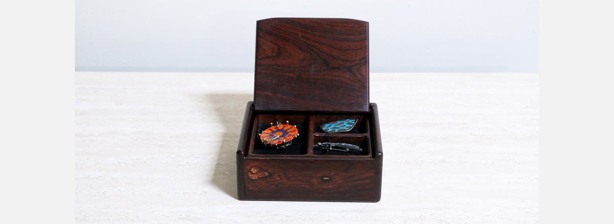 Mid-Century Modern Studio Craft Rosewood Jewelry Box