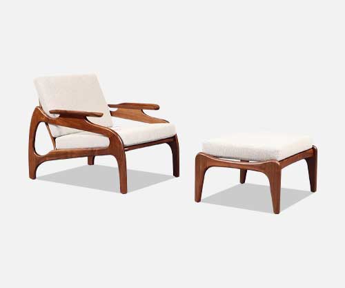 Adrian Pearsall Model 1209-C Lounge Chair w/ Ottoman for Craft Associates