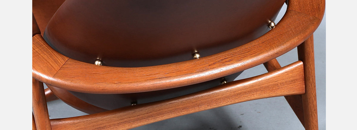 Arne Hovmand-Olsen Teak & Cognac Leather Lounge Chair for Mogens Kold