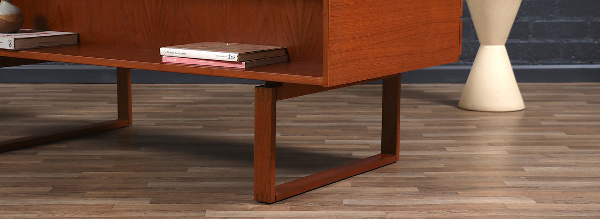Henning Jensen & Torbin Valeur Teak Desk with Bookcase for Dyrlund