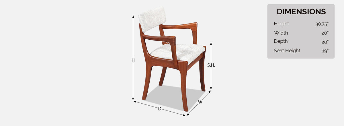 Mid Century Modern Teak & Tweed Dining Chairs by Peter Hayward 