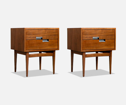 American of Martinsville Night Stands with Steel Accents