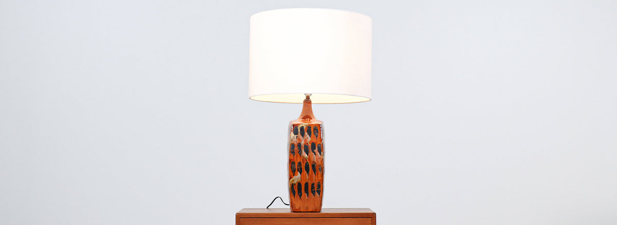 Mid-Century Modern Italian Glazed Ceramic Table Lamp