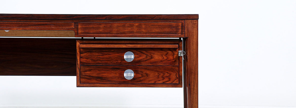 Finn Juhl "Diplomat" Executive Brazilian Rosewood Desk for France & Son