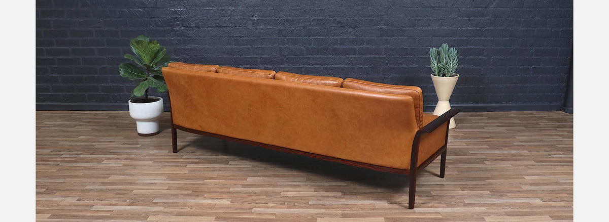 Fredrik Kayser Model-934 Rosewood & Leather Sofa