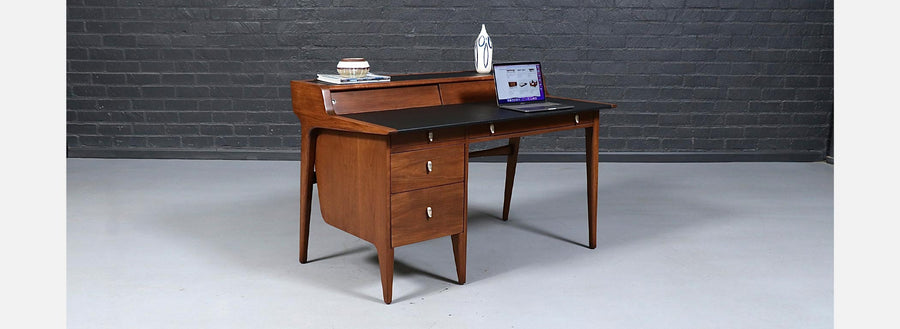 John Van Koert "Profile" Model-K80 Executive Desk w/ Leather Top for Drexel