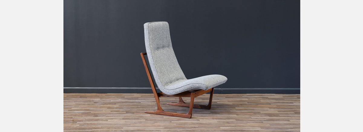Mid-Century Modern Sculpted Sleigh-Base Lounge Chair by Hans Juergens