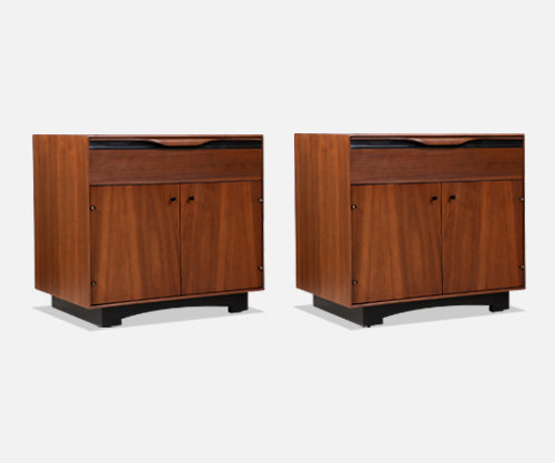 California Modern Walnut Night Stands by John Kapel