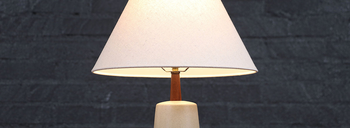 Mid-Century Grey Ceramic Table Lamp by Jane & Gordon Martz