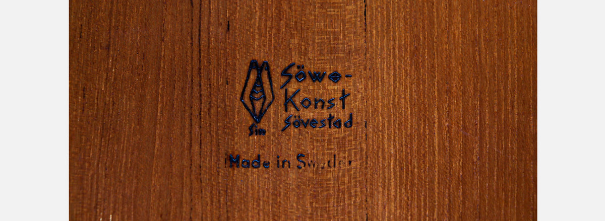 Scandinavian Modern Sculpted Teak Tray by Sowe Konst Sovestad