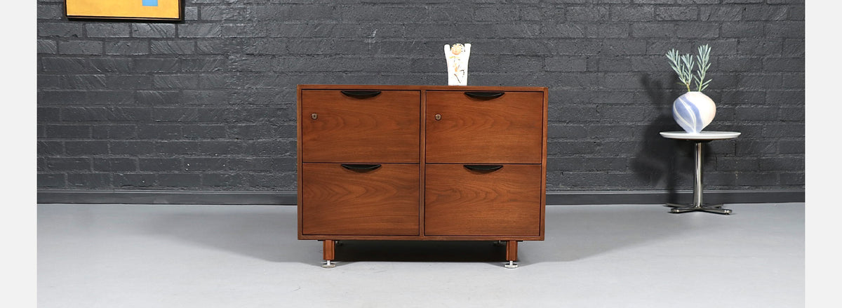 Jens Risom Walnut Filing Cabinet