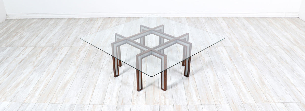 Danish Modern Rosewood & Steel Coffee Table by Henning Korch