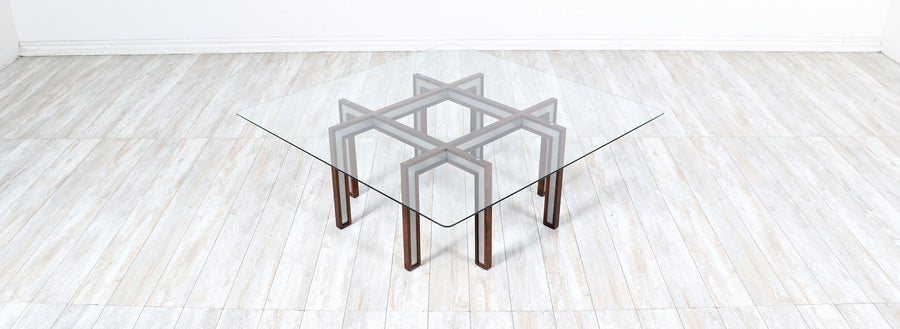 Danish Modern Rosewood & Steel Coffee Table by Henning Korch