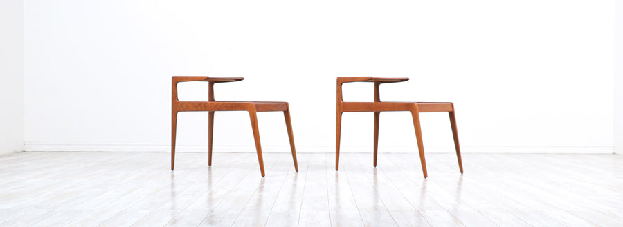 Danish Modern Sculpted Teak Side Tables by Kurt Østervig for Jason Møbler