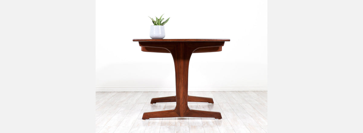 American Modern Studio Craft Sculpted Walnut Partners Desk