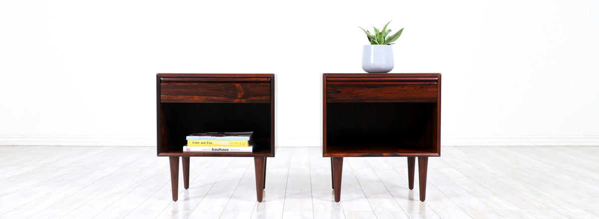 Scandinavian Modern Rosewood Night Stands by Westnofa