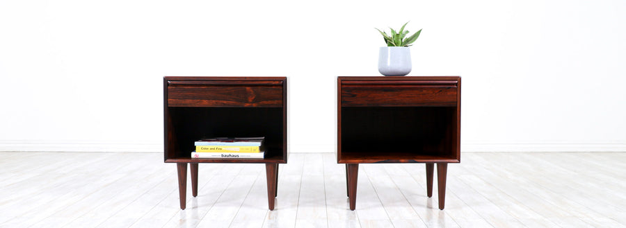 Scandinavian Modern Rosewood Night Stands by Westnofa